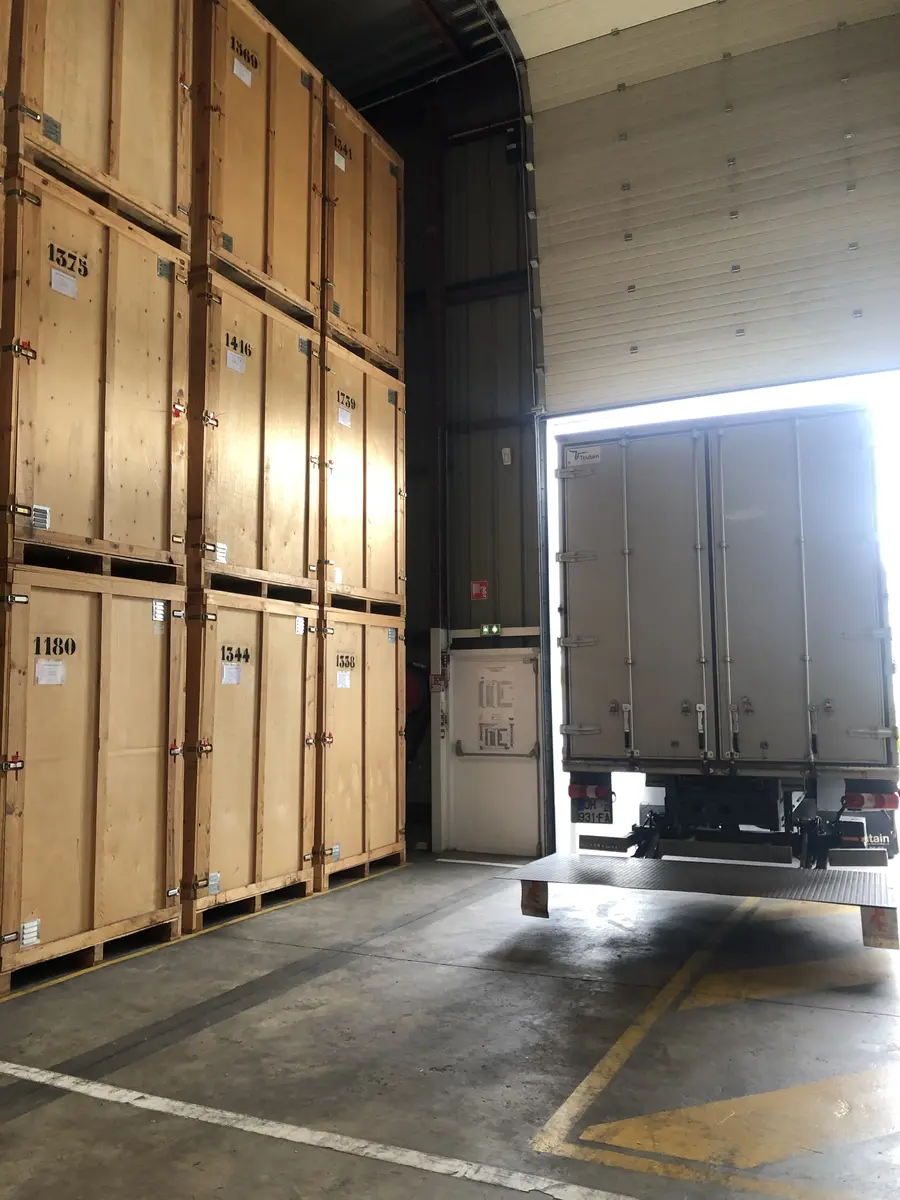 Cartons stockés dans notre garde-meubles